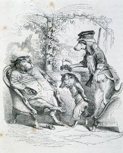 Os Dois Cães e a Raposa Riffler - por Grandville de Grandville