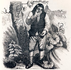 A bolota e a abóbora (Le gland et la citrouille) - Fábulas de La Fontaine de Grandville
