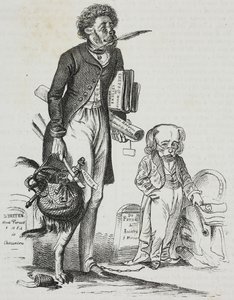 Por que tirar açaime das feras?, caricatura de Jean-Jacques Grandville (1803-1847), litografia de Gaetano Riccio da Poliorama Pittoresco, n 38, 30 de abril de Grandville