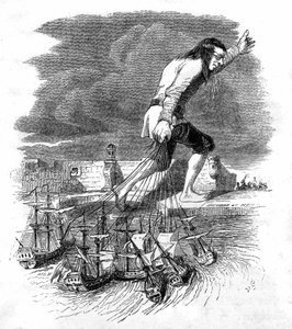 Ilustração para "As Viagens de Gulliver", escrita por Jonathan Swift
