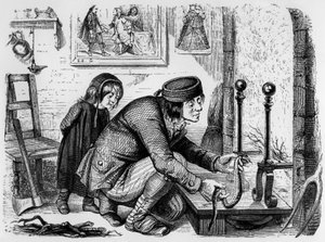 Fábula de La Fontaine (de Jean de La Fontaine): o agricultor e a víbora, gravura de J.J. Grandville, c. 1838-40