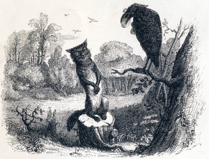 O corvo e a raposa - Fábulas de La Fontaine de Grandville