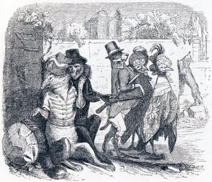 A raposa e as uvas (Le renard et les raisins) - Fábulas de La Fontaine de Grandville