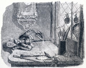 A serpente e o arquivo - Fábulas de La Fontaine de Grandville