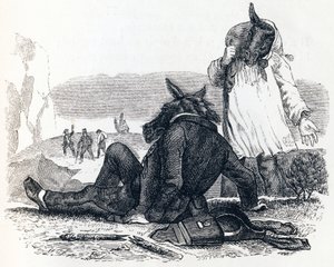 As duas Mulas - Fábulas de La Fontaine de Grandville