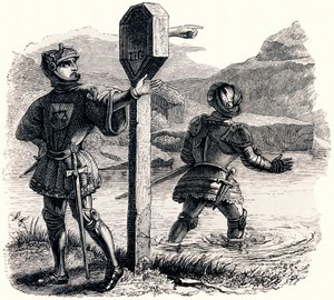 Os dois aventureiros e o talismã (Les deux aventuriers et le talisman) - Fábulas de La Fontaine de Grandville