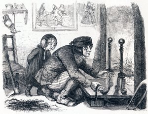 O aldeão e a cobra - Fábulas de La Fontaine de Grandville