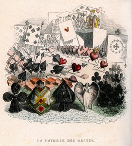 ilustração: Uma batalha de cartas para jogar, para "Un Autre Monde", edição Fournier de Grandville