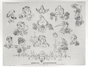 Exercícios caligráficos, 1832 de Grandville