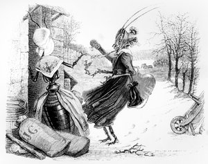 A Cigarra e a Formiga, ilustração para &39;Fábulas&39; de La Fontaine (1621-95), publicada por H. Fournier Aine, 1838