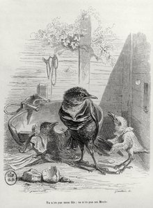 Ilustração para A história de um melro, gravada por Gautier de Grandville 1803-47 after Grandville 1803-47 after