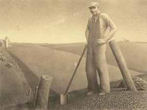 Na primavera de Grant Wood