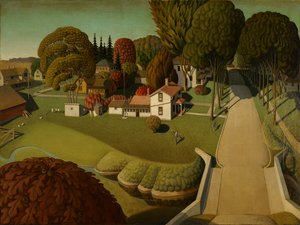 O local de nascimento de Herbert Hoover, West Branch, Iowa, 1931 (óleo em masonite)