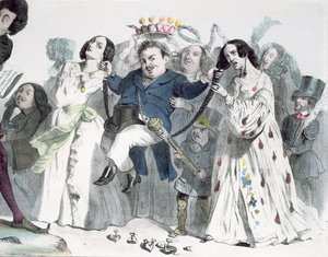 Caricatura de Honore de Balzac (1799-1850) de Granville