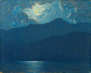 Sunrise Over Cataline Island (óleo a bordo) de Granville Redmond