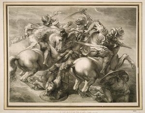 A Batalha dos Quatro Cavaleiros (Batalha de Anghiari) de Gérard Edelinck