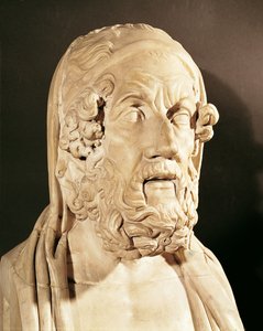 Busto de Homero, período helenístico (330-20 aC) (mármore)