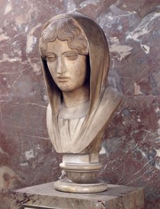 Cabeça de uma mulher conhecida como Aspasia de Miletos (mármore)