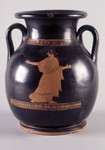 Pintura em jarro: Representação de Orithye, jogando bola, ela é a filha do rei de Atenas. É perseguida por Borée representada no outro lado do vaso (35250), 440 AC. BNF, Escritório da Medalha. de Greek
