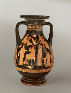 Pelike de figura vermelha, c.350 aC (cerâmica) de Greek