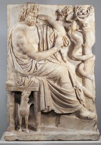 Alívio com um homem sentado (The Lansdowne Homer), c.75 aC (mármore)