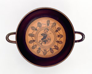 Taça Siana representando um guerreiro, c.560 aC (argila) de Greek