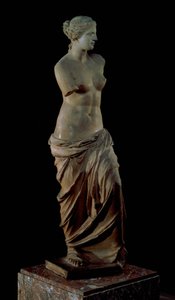 Vênus de Milo, grego, período helenístico, c.100 aC (mármore) (vista frontal ver 14152)