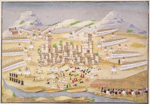 Batalhas em Tebas, placa 22 da História Pictórica da Guerra da Independência Grega pelo General Makryjannis de Greek School