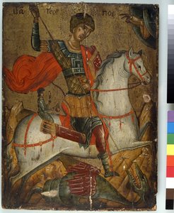 São Jorge matando o Dragão, ícone, Escola Creto-Veneziana, de Greek School