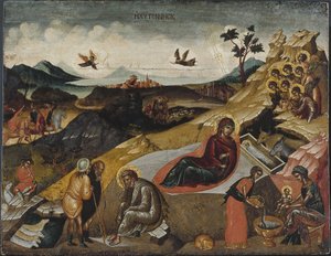 A Natividade de Cristo, c. 1490. de Greek icon.