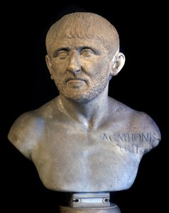 Busto de Agathon de Athenes (448-400 AC), dramaturgo.