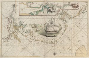 Uma carta da costa leste desde Barton, Lincolnshire, até Dover, Kent