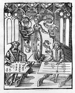 Artes Liberais: Aritmética - em "Margarita Philosophica" de Gregor Reisch (1467-1525). Bale