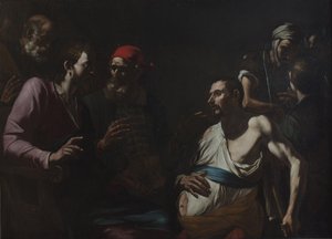 Curando um homem com hidropisia, c.1630. de Gregorio Preti
