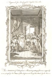 Abadessa de Coldingham St Aebbe a mais jovem abadessa semi-mitológica 870 AD de Grignion