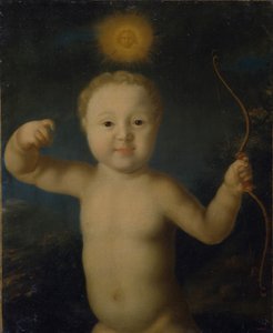 Retrato do czarevich Peter Petrovich da Rússia 1715-1719 como Cupido, 1772 de Grigori Dmitrievich Molchanov