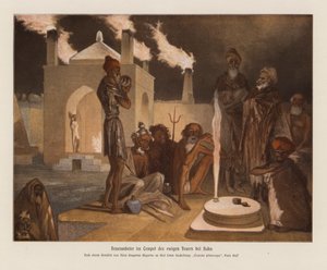 Adoradores no Ateshgah de Baku (litografia a cores)
