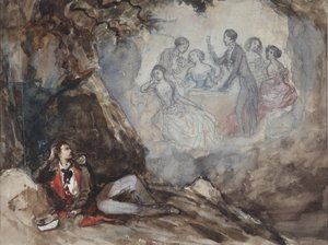 Ilustração do poema O Sonho de M. Lermontov, meados do século XIX