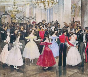O baile na casa da princesa Maria Baryatinskaya, década de 1830