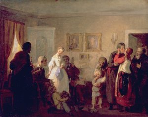 Parabenizando os recém-casados em uma mansão, 1860
