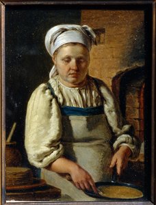 Cook - Peinture Grigori Karpovich Mikhaylov (1814-1867) - 1835 - Óleo sobre tela - 21x15,8 - Museu Estatal de História e Arquitetura ao ar livre Kremlin de Novgorod, Novgorod de Grigori Karpovich Mikhaylov