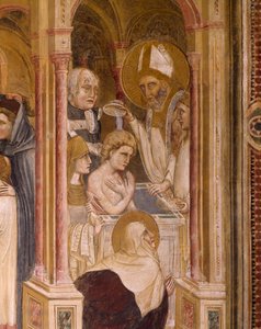 Batismo de Santo Agostinho, por Guariento, afresco