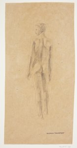Modelo de retrato, menino, visto de costas