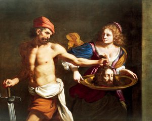 Salomé recebe cabeça de João Batista, de Giovanni Francesco Barbieri, conhecido como Guercino (1591-1666), óleo sobre tela