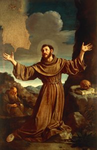São Francisco de Assis recebendo os estigmas (óleo sobre tela) de Guercino
