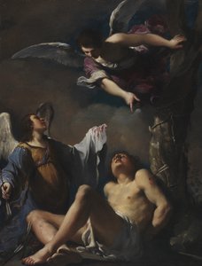 São Sebastião socorrido por dois angeks de Guercino