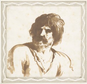 busto de um homem de Guercino (attributed to)