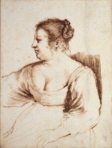 Uma mulher sentada, 1640-1649 de Guercino