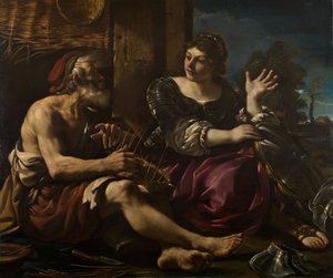 Erminia e o Pastor, 1619-20. de Guercino