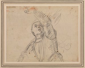 Guercino - Um soldado, depois do soldado em An. Ressurreição de Carracci, Maisons-Lafitte, RCIN 902599 de Guercino